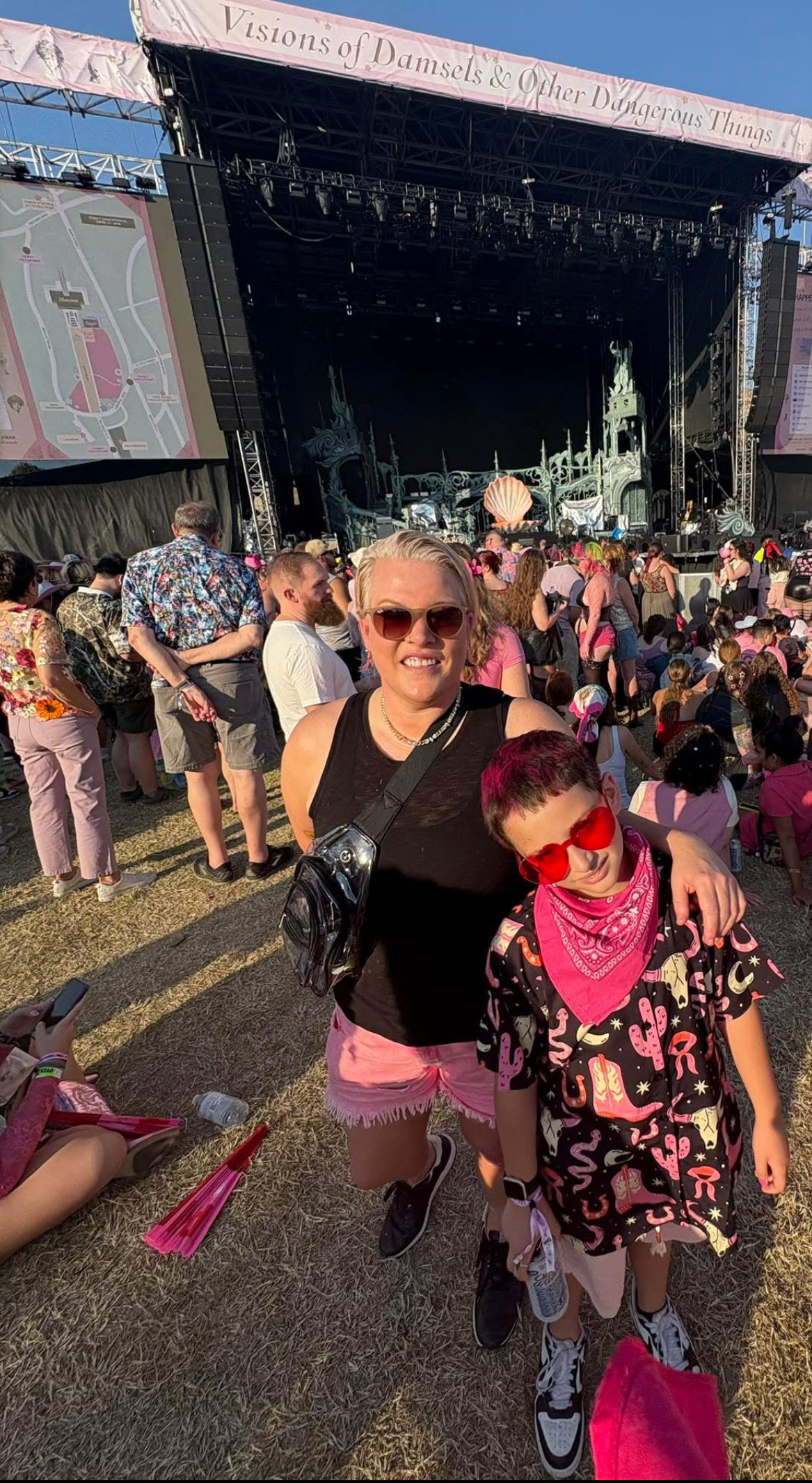 Stacey and Julian at a music festival